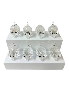 SWAROVSKI Retired Vintage Silver Crystal Minature Pigs #7657 Set of 8